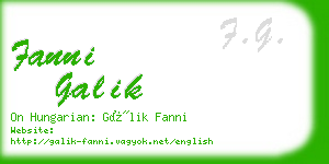 fanni galik business card